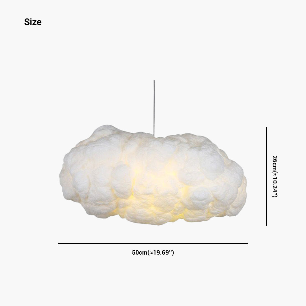 Nuagéra – Suspension Luminaire Nuage en Coton Blanc Style Nordique
