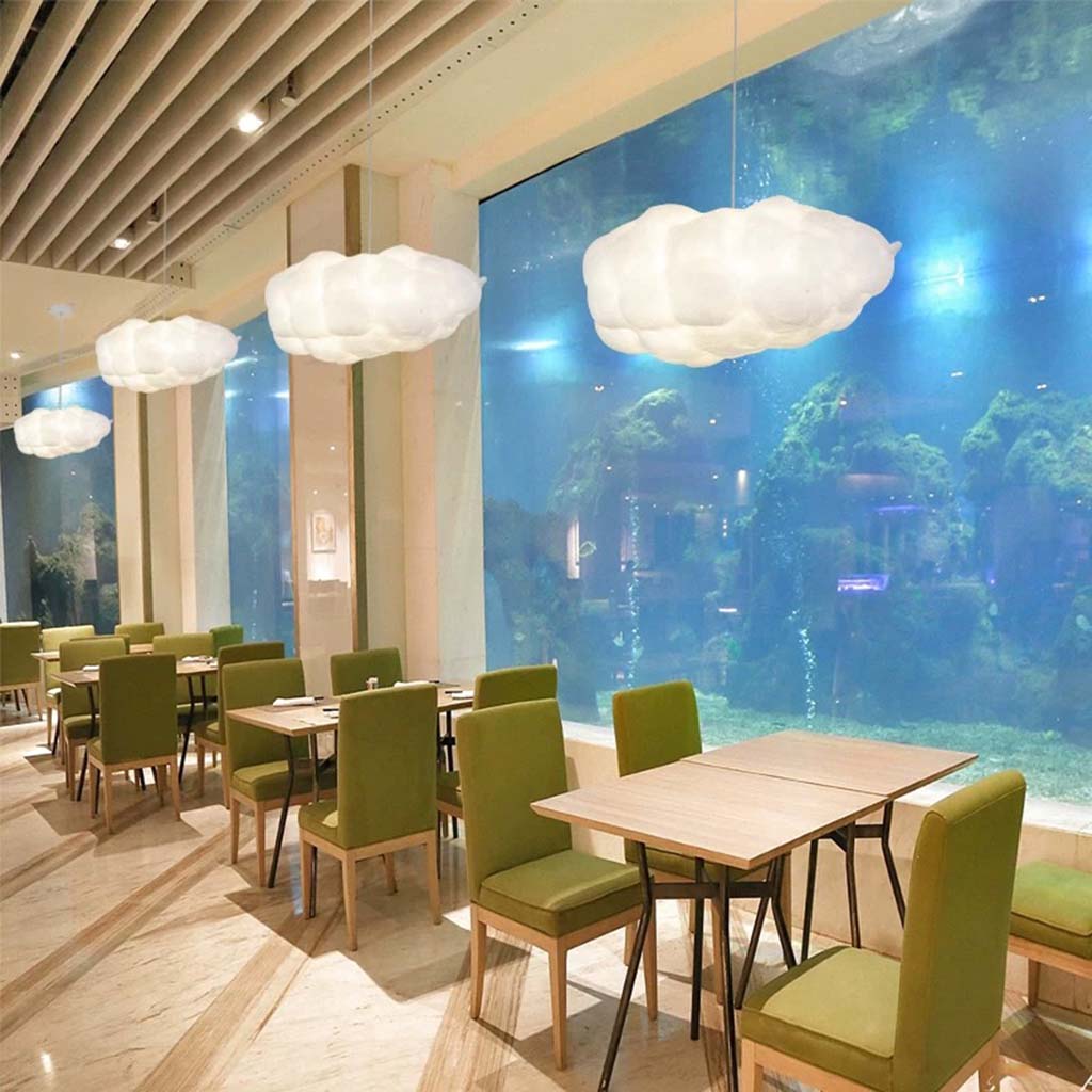 Nuagéra – Suspension Luminaire Nuage en Coton Blanc Style Nordique