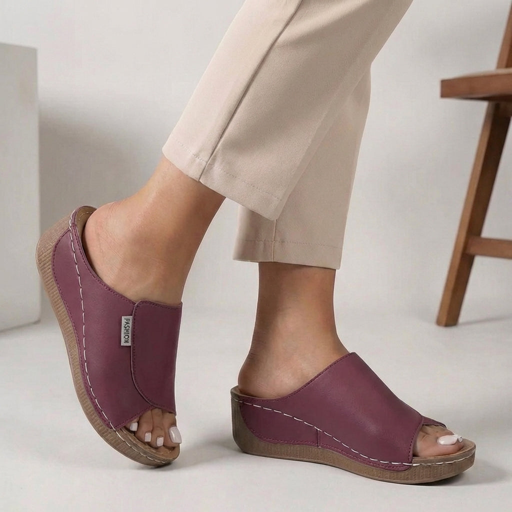 Chaussons à Talon Wedge Orthopédiques pour Femmes, Confortables et Ouverts, Casual d'Été – Madison