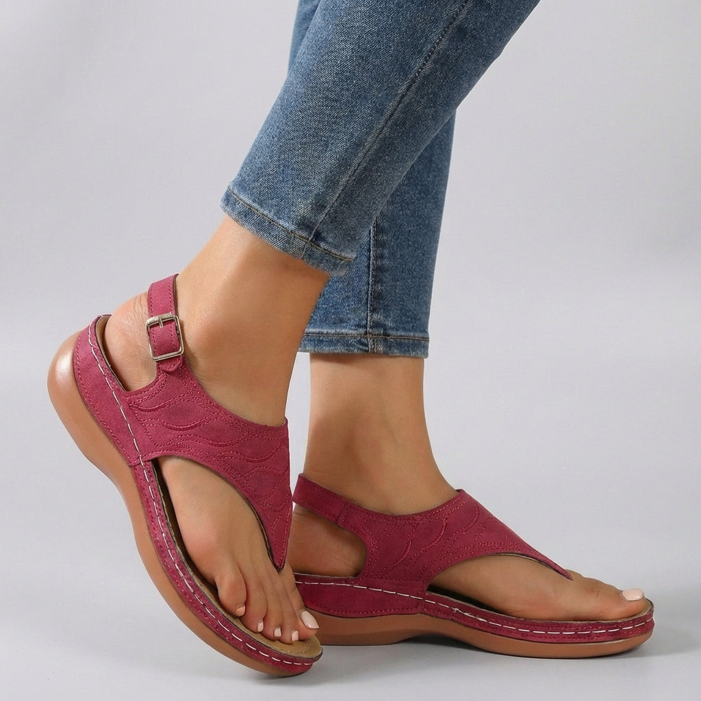 Sandali con Zeppa Donna Cinturino alla Caviglia Regolabile Design Aperto Leggeri Elevazione Comfort Supporto Casual Spiaggia Vacanze Estate – Camel Nude