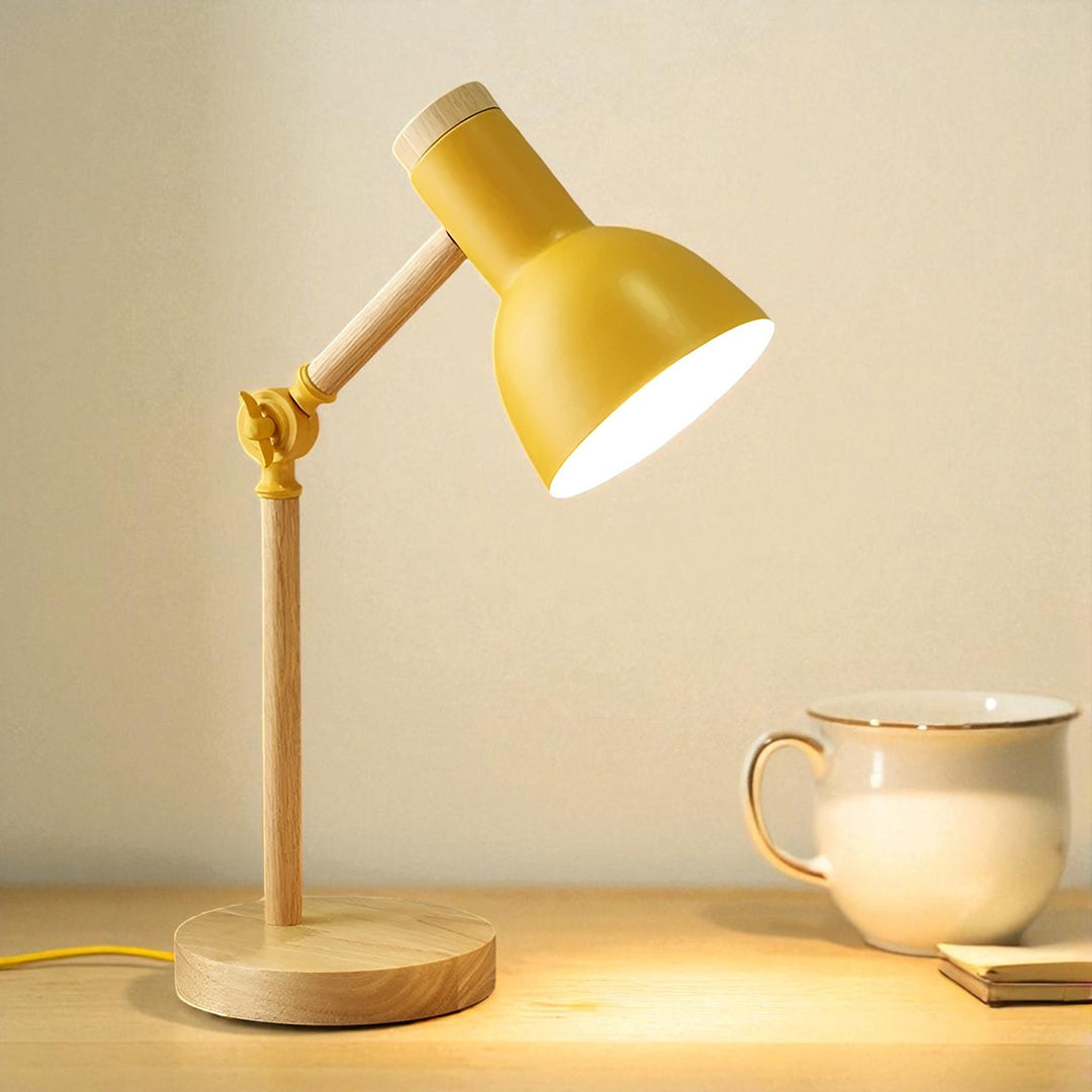 Lampe de Table en Bois Coloré avec Éclairage LED