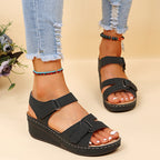 Sandali Zeppa Ortopedici da Donna con Cinturino Regolabile, Punta Aperta, Supporto dell'Arco Plantare, Scarpe Estive Casual – Alfreda