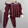 Completo pantaloni e felpa casual per donne con dettagli a contrasto – Kaitlyn