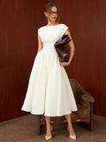 Robe Féminine Suninheart Avec Découpe Circulaire Au Dos, Épaules Larges Et Taille Ajustée, Robe De Bal, Ourlet Mignon, Midi, Robes De Fête de Mariage Formelle