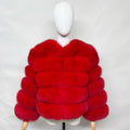 Chaqueta de piel roja