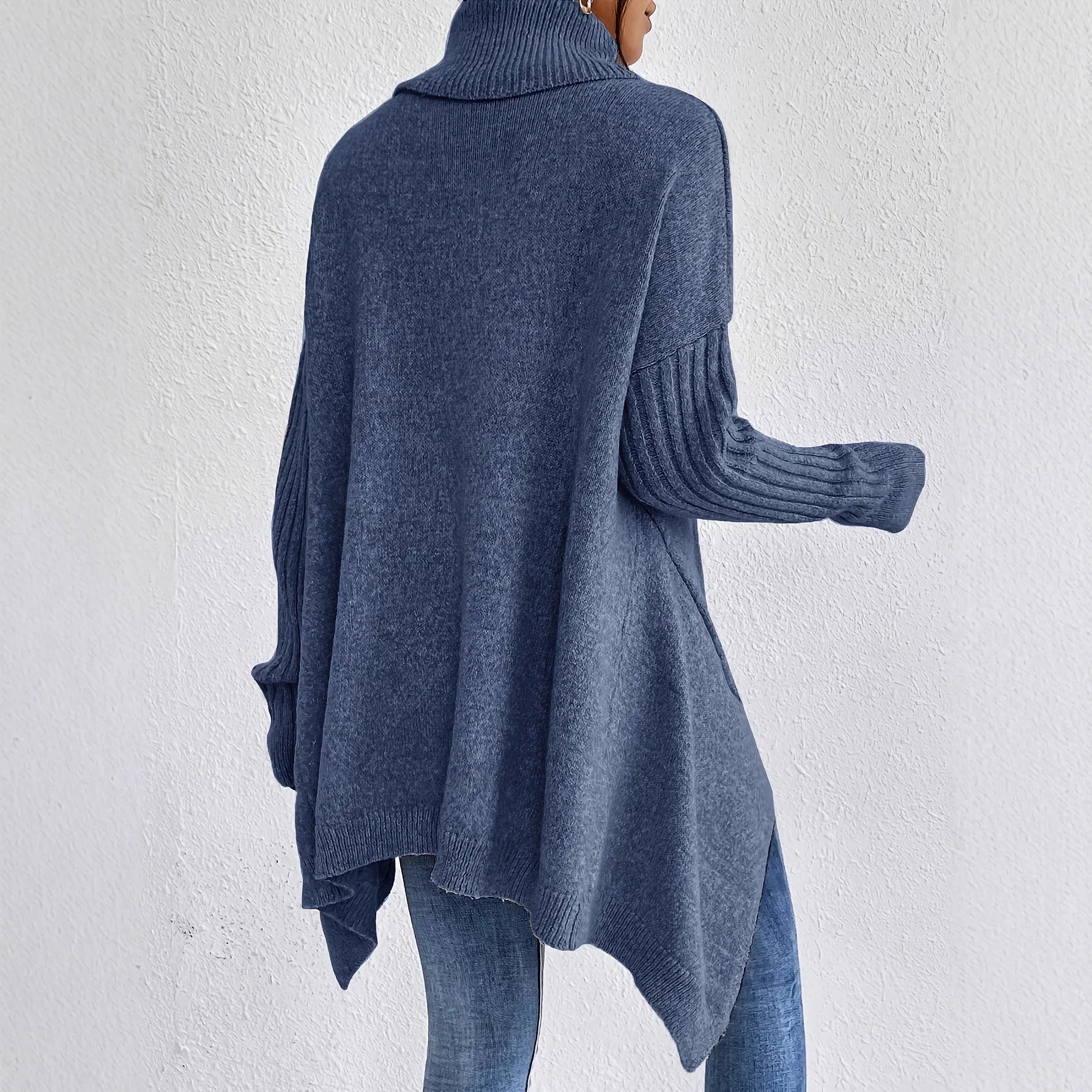 Kaschmirpullover für Damen, Rollkragen, Winter, Oversize-Schnitt, lässig, weich, warm, elegant – Ella