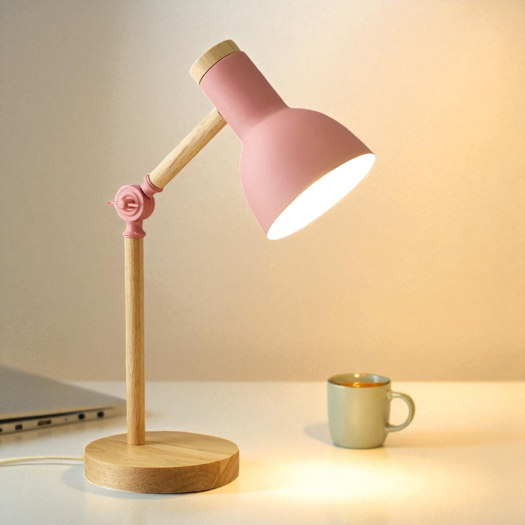Lampe de Table en Bois Coloré avec Éclairage LED