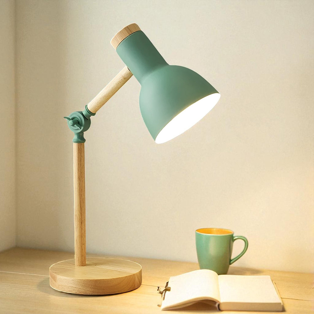 Lampe de Table en Bois Coloré avec Éclairage LED