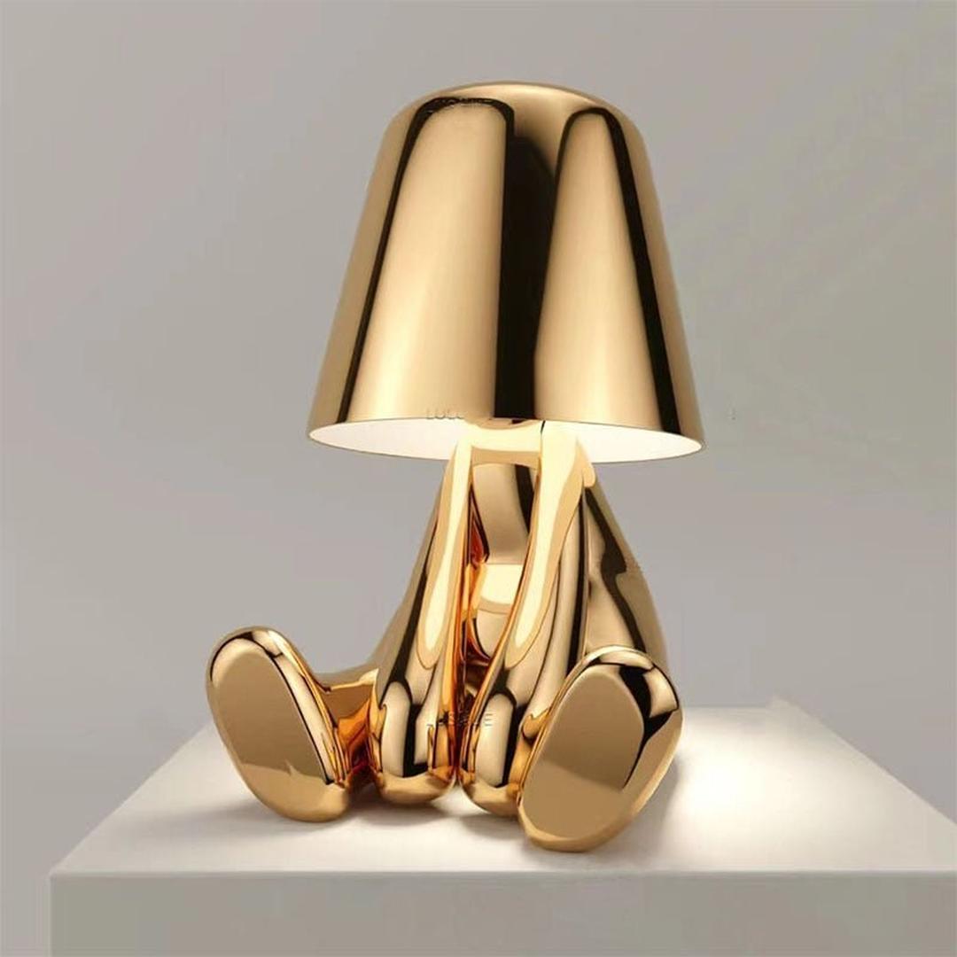 Lampe de Table Sculpturale en Or | Élégance Luxe