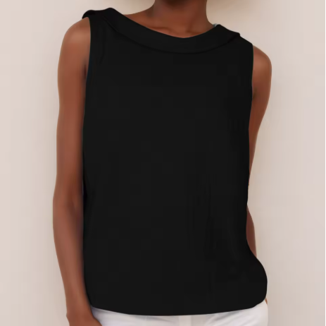 Top sans manches à col roulé pour femmes, silhouette flatteuse douce, décontractée, élégante, chic au quotidien – Maria