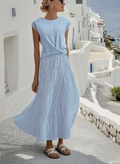 Vestido Midi Lino Beige Tirantes Finos Mujer Casual Chic Mediterráneo Playa Verano – Casa Lino