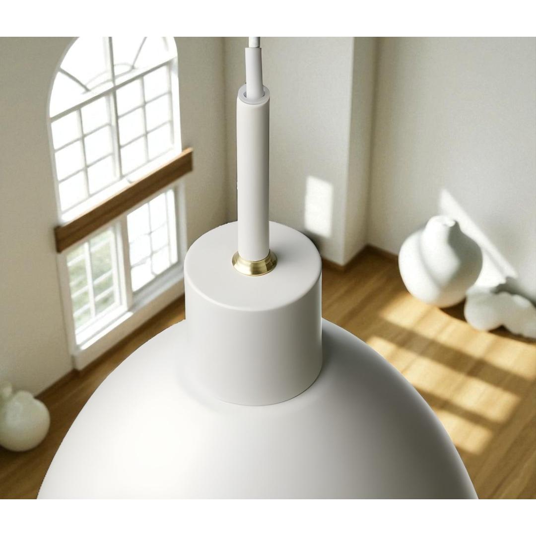 Suspension en Métal Blanc de Forme Conique