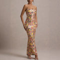 Vestido Mujer Largo Lentejuelas Flores Patchwork Sin Mangas Tirantes Bodycon Fiesta Formal Gala Cóctel Noche de Cita Boda Invitada Alfombra Roja – Aurelia