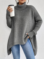 Kaschmirpullover für Damen, Rollkragen, Winter, Oversize-Schnitt, lässig, weich, warm, elegant – Ella