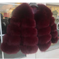 Chaqueta de piel burdeos