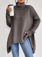 Kaschmirpullover für Damen, Rollkragen, Winter, Oversize-Schnitt, lässig, weich, warm, elegant – Ella
