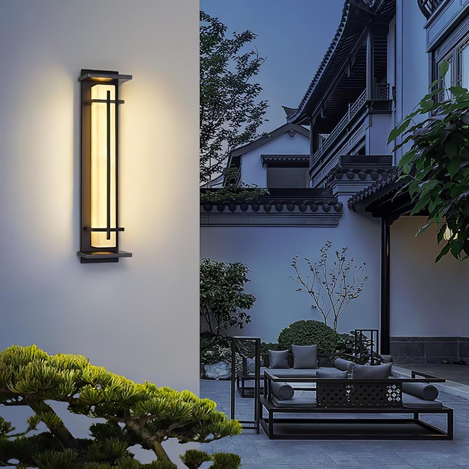 Aplique de Pared Exterior Cuadrado en Alabastro Estilo Moderno Impermeable Entrada Fachada Jardín