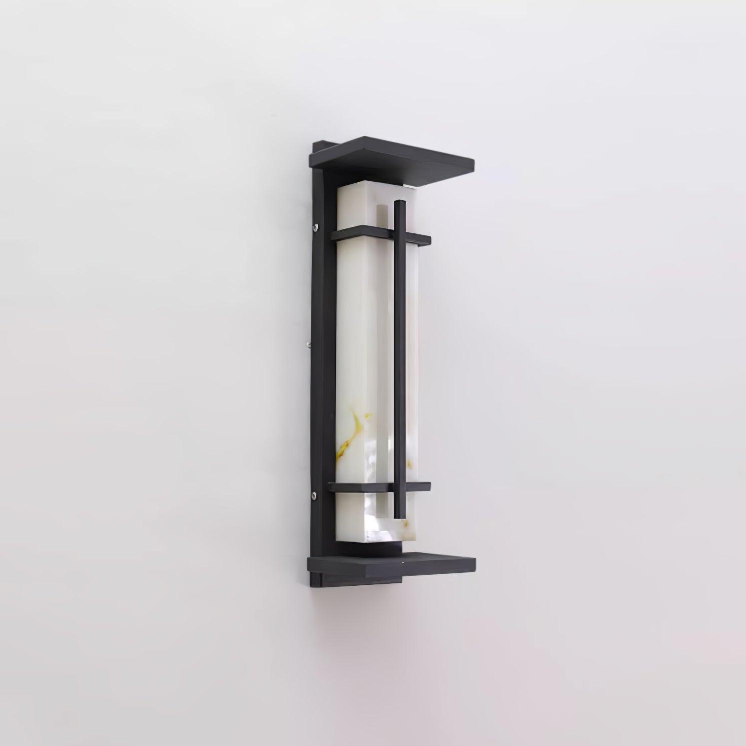 Aplique de Pared Exterior Cuadrado en Alabastro Estilo Moderno Impermeable Entrada Fachada Jardín