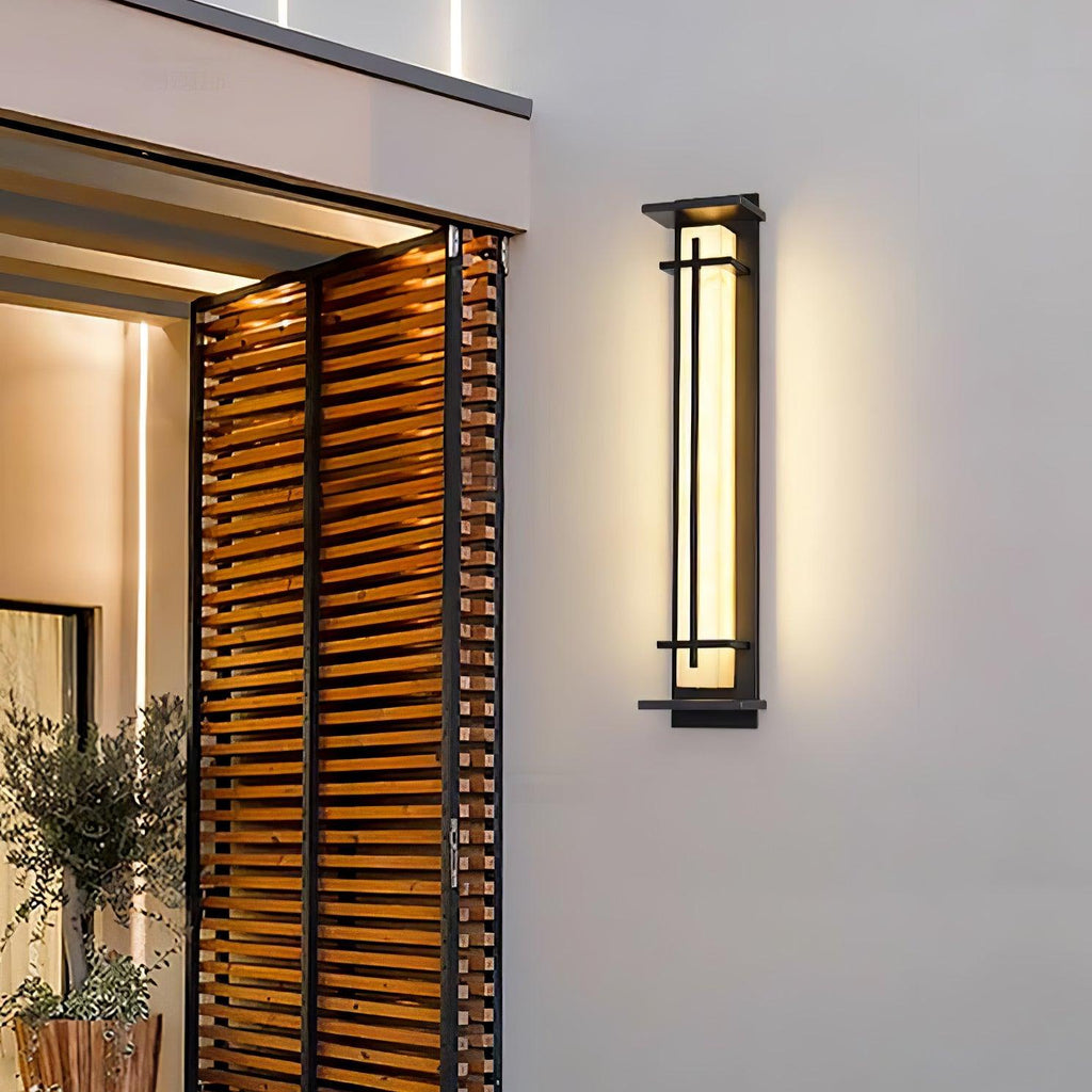 Aplique de Pared Exterior Cuadrado en Alabastro Estilo Moderno Impermeable Entrada Fachada Jardín