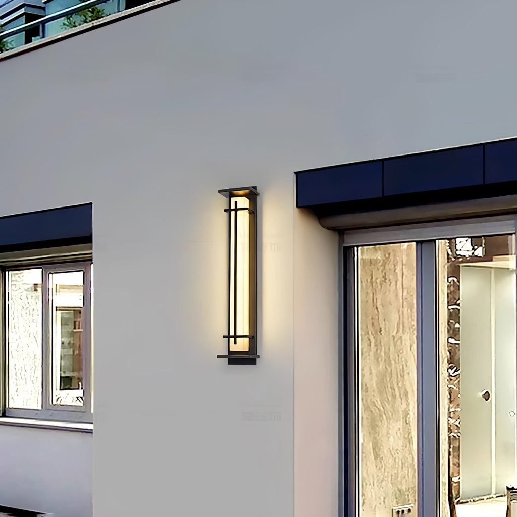 Aplique de Pared Exterior Cuadrado en Alabastro Estilo Moderno Impermeable Entrada Fachada Jardín