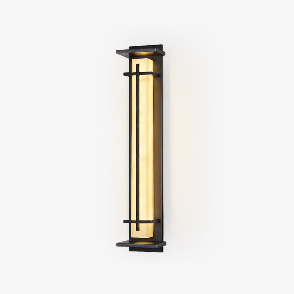 Aplique de Pared Exterior Cuadrado en Alabastro Estilo Moderno Impermeable Entrada Fachada Jardín
