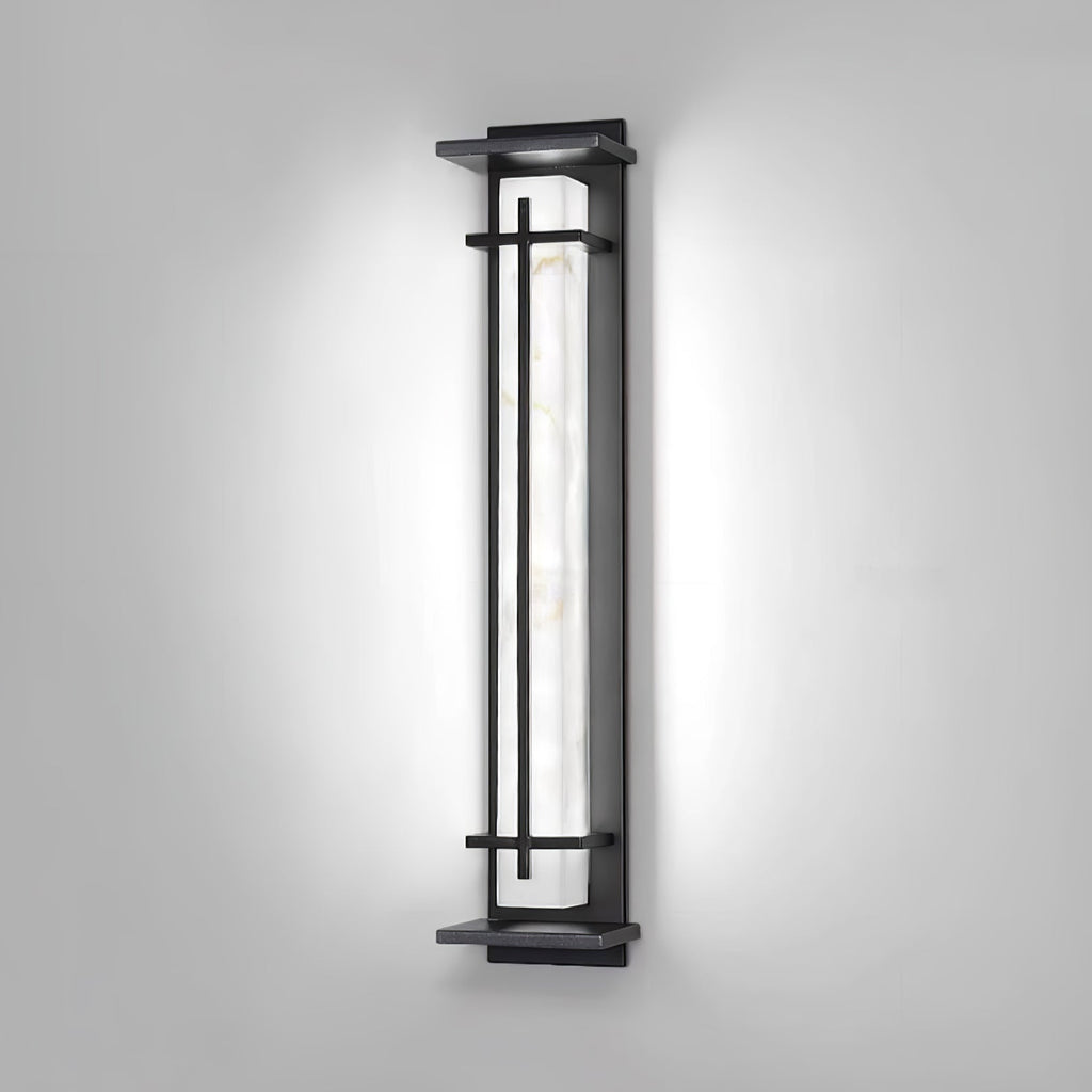 Aplique de Pared Exterior Cuadrado en Alabastro Estilo Moderno Impermeable Entrada Fachada Jardín