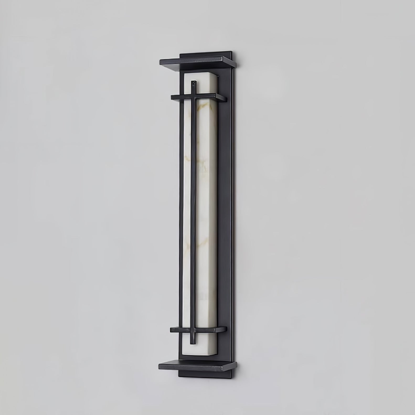 Aplique de Pared Exterior Cuadrado en Alabastro Estilo Moderno Impermeable Entrada Fachada Jardín