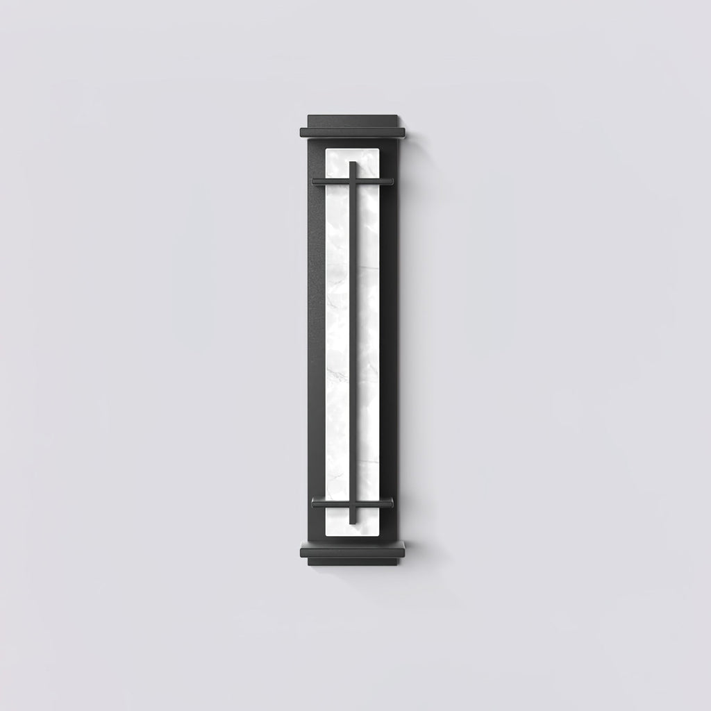 Aplique de Pared Exterior Cuadrado en Alabastro Estilo Moderno Impermeable Entrada Fachada Jardín