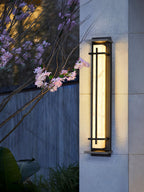 Aplique de Pared Exterior Cuadrado en Alabastro Estilo Moderno Impermeable Entrada Fachada Jardín