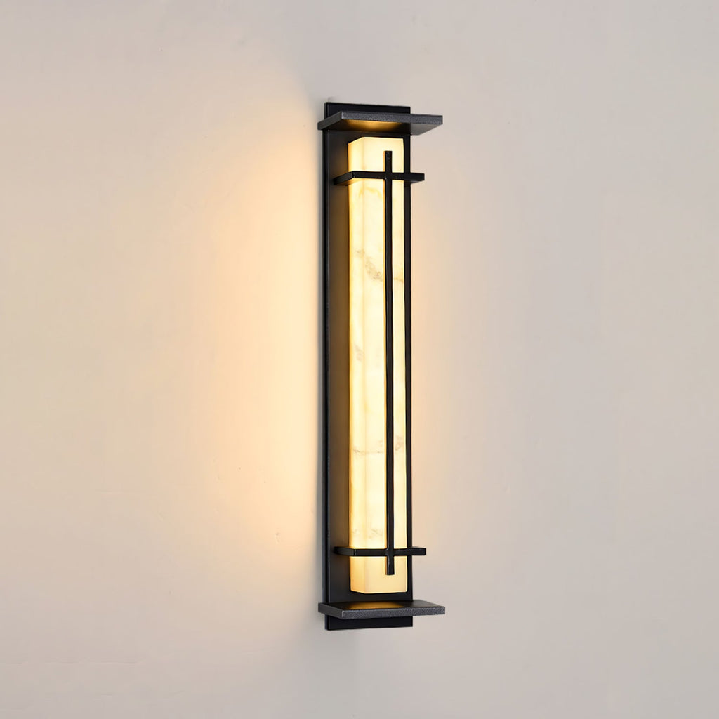 Aplique de Pared Exterior Cuadrado en Alabastro Estilo Moderno Impermeable Entrada Fachada Jardín