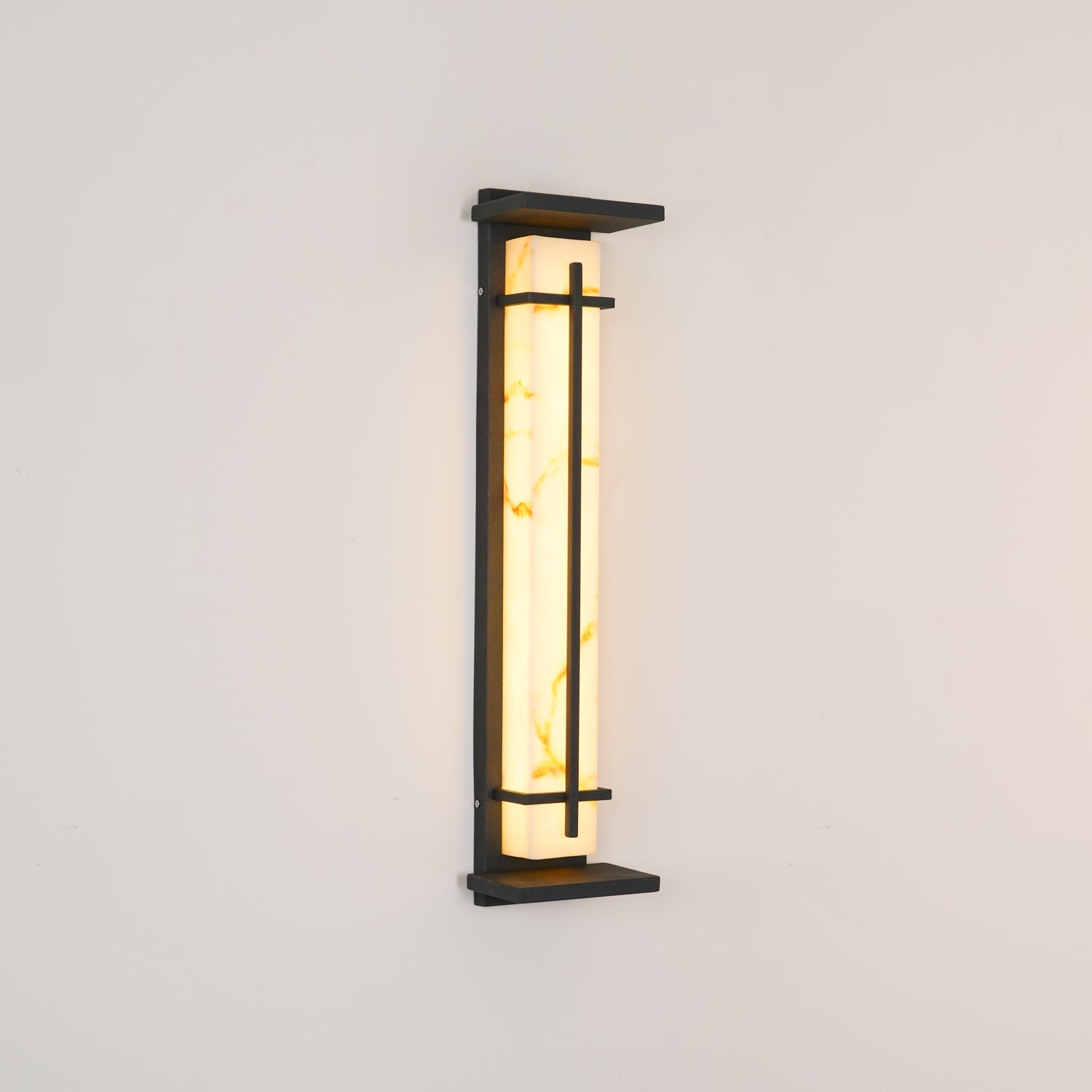Aplique de Pared Exterior Cuadrado en Alabastro Estilo Moderno Impermeable Entrada Fachada Jardín