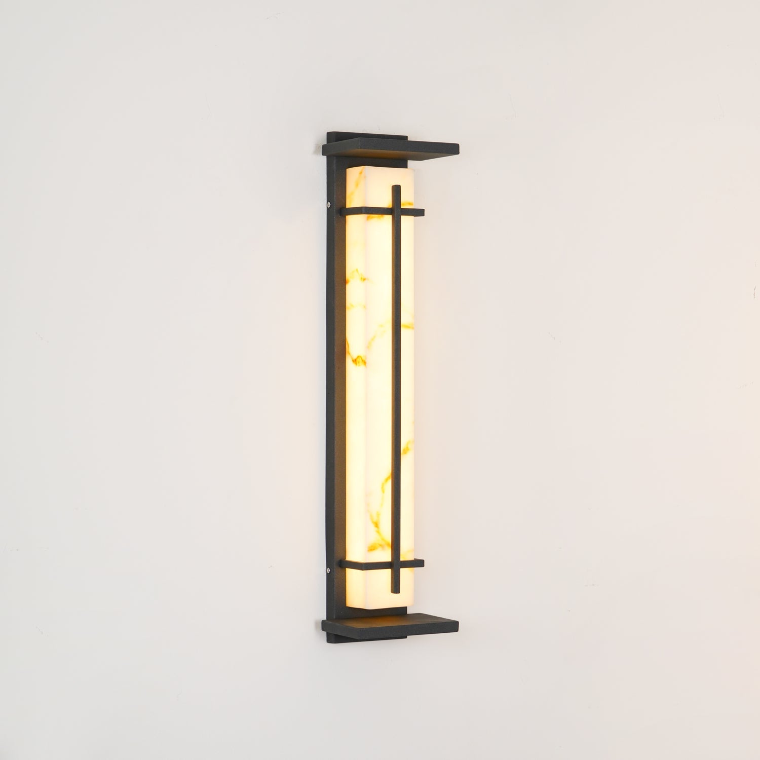 Aplique de Pared Exterior Cuadrado en Alabastro Estilo Moderno Impermeable Entrada Fachada Jardín