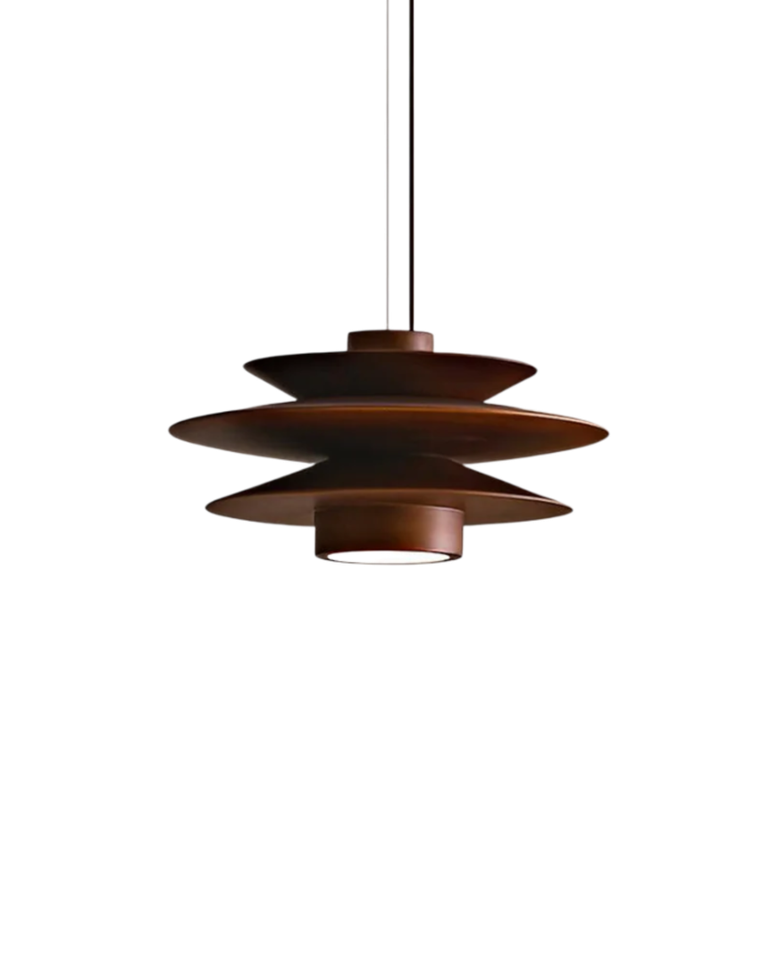 Plafonnier Suspension en Bois de Rubberwood | Design Côtier Moderne