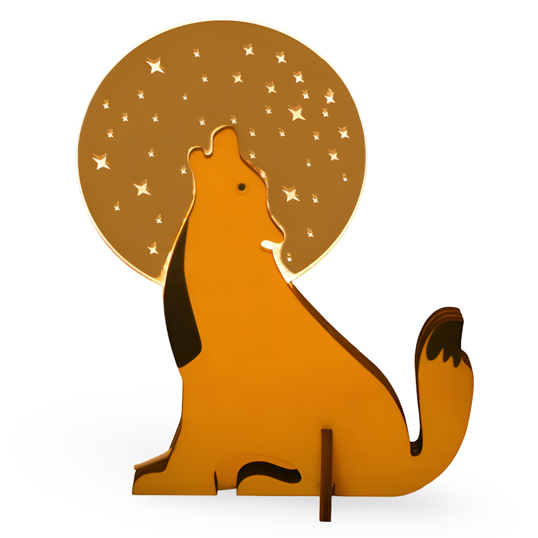 Lampe de Table LED en Bois et Acrylique | Design Animaux