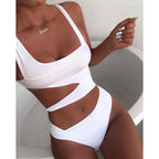 Maillot de bain une pièce asymétrique à découpes pour femmes – Noir