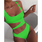 Maillot de bain une pièce asymétrique à découpes pour femmes – Noir
