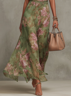 Robe Midi Chiffon Florale à Dos Nu Femme Légère Bohème Formelle Plage Soirée Été – Florence