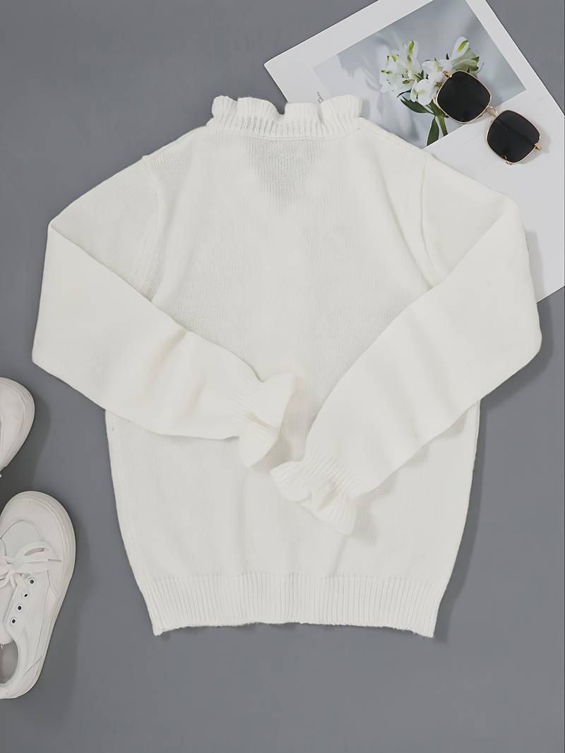 Blouse à volants pour femmes avec boutons décoratifs décolleté fluide féminine élégante décontractée chic – Darcey