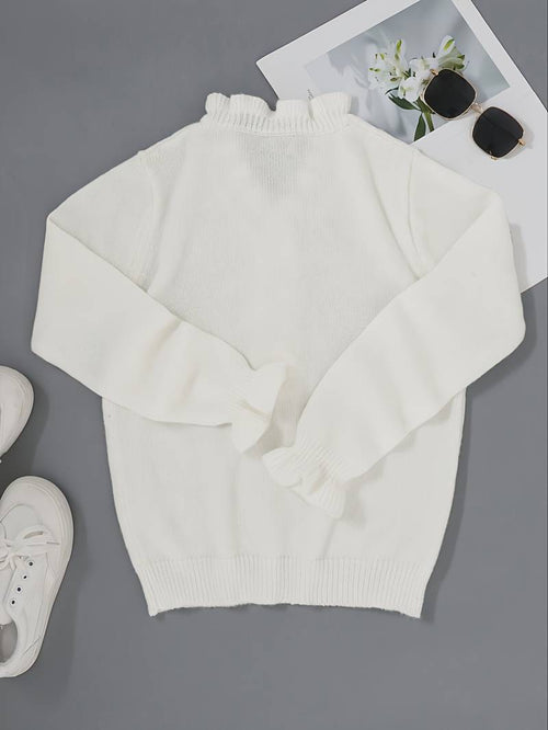 Blouse à volants pour femmes avec boutons décoratifs décolleté fluide féminine élégante décontractée chic – Darcey