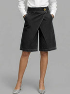 Damen Jeansshorts mit hoher Taille, weitem Bein, lässig, für den Alltag, urbaner Sommerstil, Strand, Urlaub, weite Bermuda – Harlow