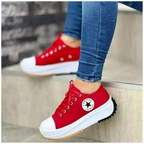 Baskets à Plateforme Femme Toile Lacets Casual Streetwear Semelle Épaisse - Hiverline