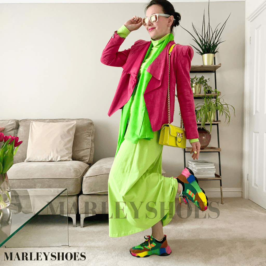 Baskets Chunky Femme à Lacets Arc-en-Ciel Semelle Épaisse Chaussures Décontractées Légères - Hiverline