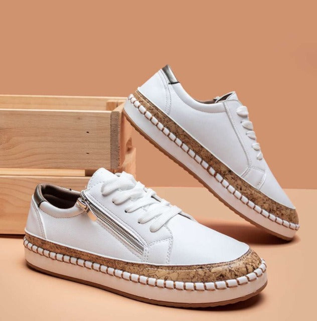 Baskets Espadrilles à Imprimé Floral pour Femmes – Lacets & Semelle Liège Casual Été - Hiverline