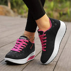Baskets Femme à Lacets Semelle Compensée Mode Casual Quotidien - Hiverline