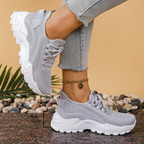 Baskets Femme Chunky à Lacets Semelle Épaisse Respirantes Casual Marche - Hiverline