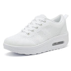 Baskets Femme Lacées Plateforme Amortissante Maille Respirante Chaussures Casual Marche Quotidienne - Hiverline