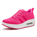 Baskets Femme Lacées Plateforme Amortissante Maille Respirante Chaussures Casual Marche Quotidienne - Hiverline