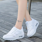 Baskets Femme Lacées Plateforme Amortissante Maille Respirante Chaussures Casual Marche Quotidienne - Hiverline