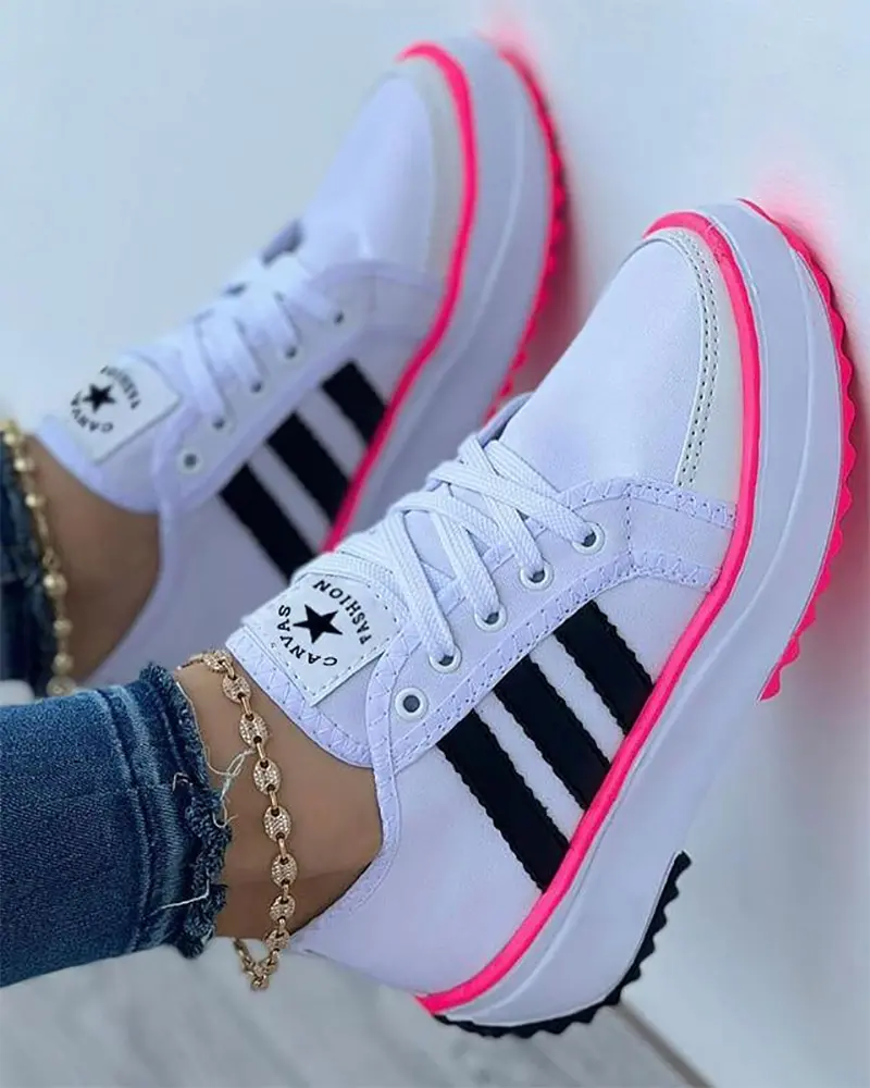 Baskets Femme Légères à Lacets Confort Quotidien Marche Casual - Hiverline