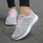 Baskets Femme Légères Respirantes à Lacets - Chaussures de Marche Casual Quotidien - Hiverline